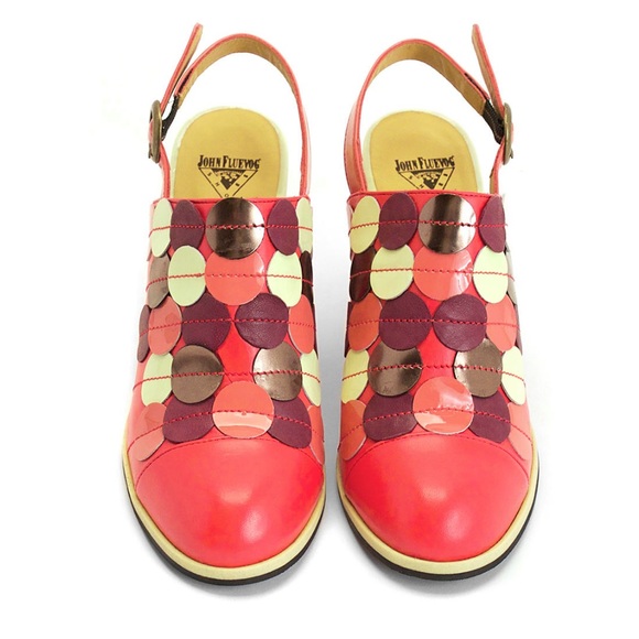 John Fluevog The Attic Tziporah Appliqué Slingback in Raspberry 8.5 - Picture 2 of 15
